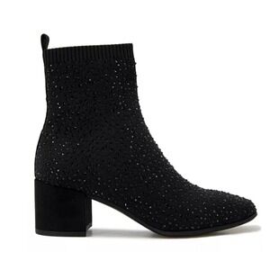 Kenneth Cole Reaction Rida Stretch Jewel Booties Black Rhinestone Size US 8 NWOB